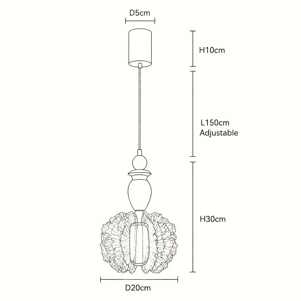 Floravia Solid Wood Flower Pendant Light