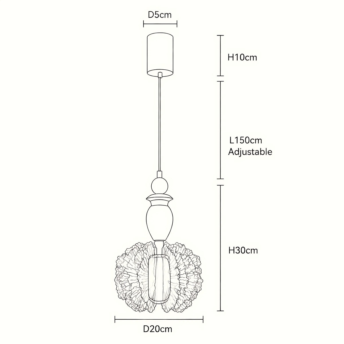 Floravia Solid Wood Flower Pendant Light
