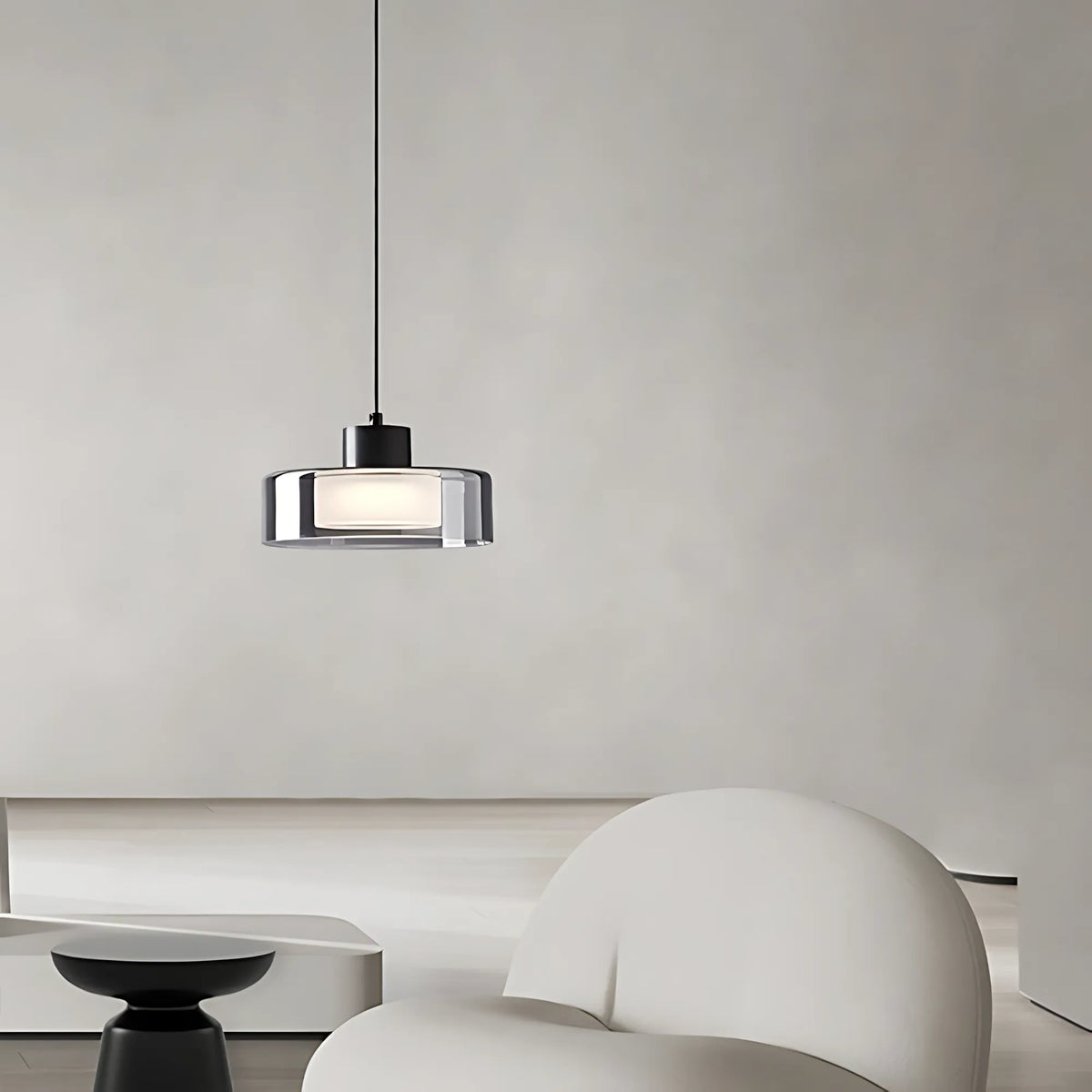 Halo Smoked Glass Pendant Light