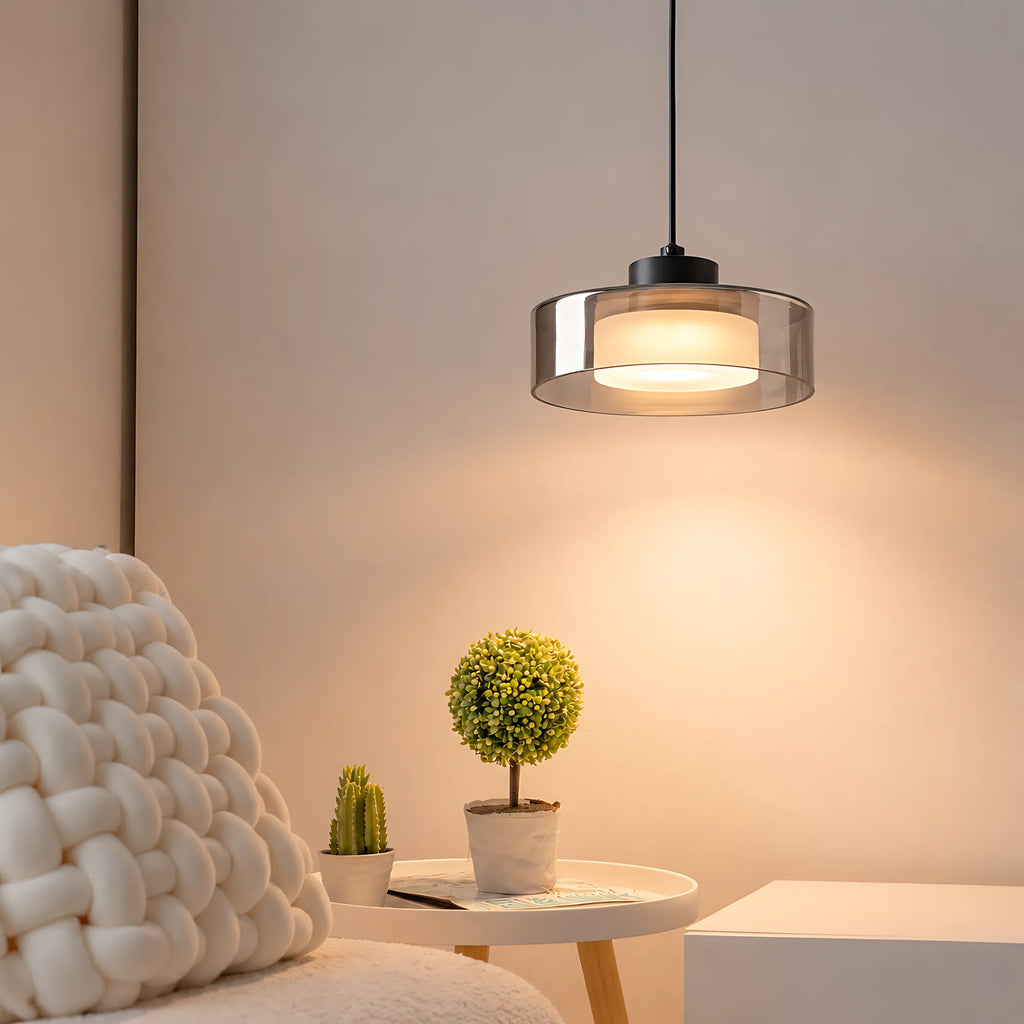 Halo Smoked Glass Pendant Light