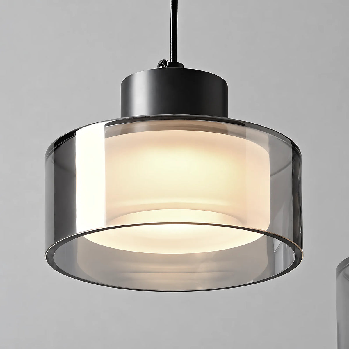 Halo Smoked Glass Pendant Light