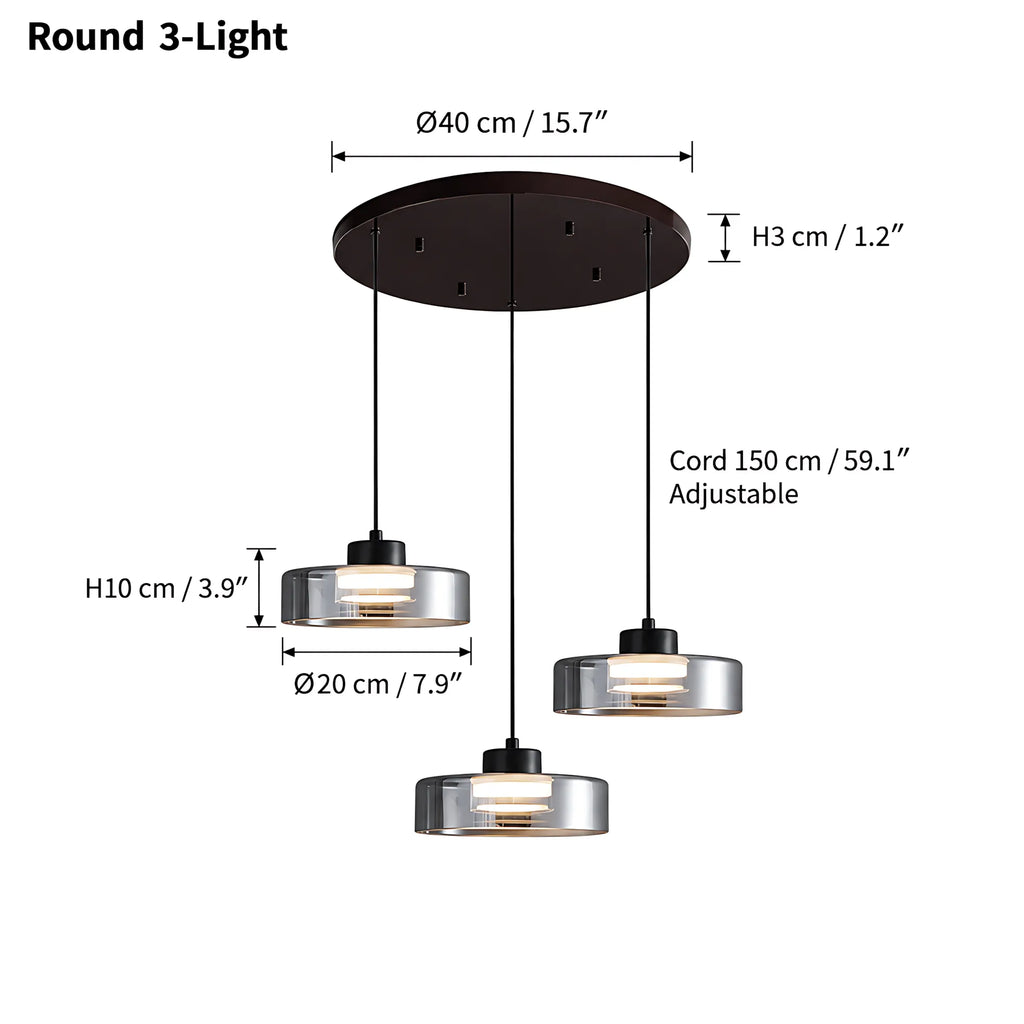 Halo Smoked Glass Pendant Light