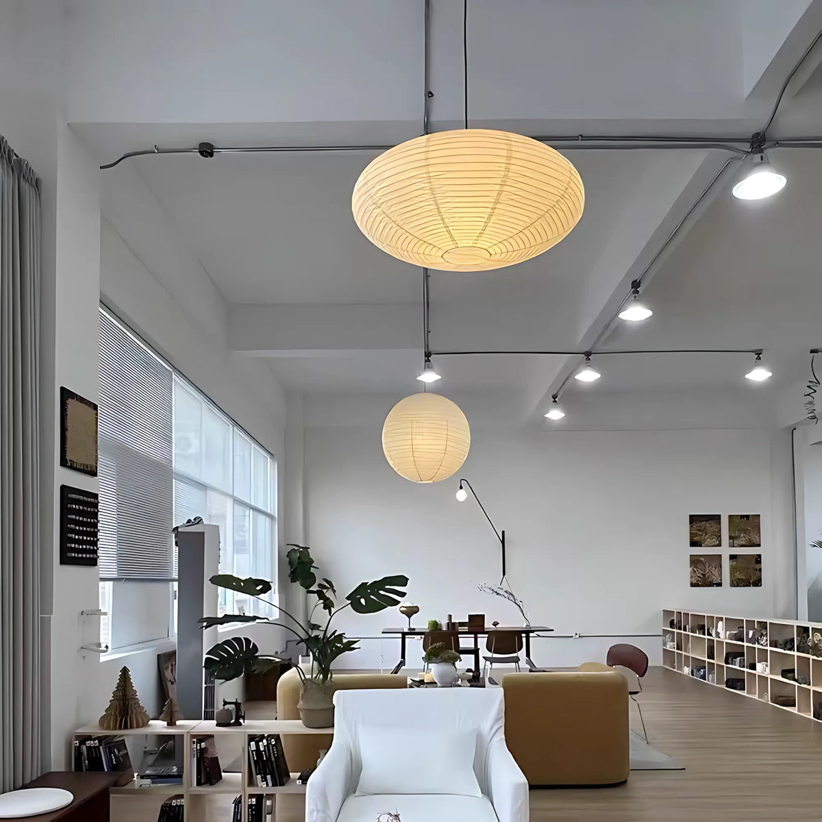 Japanese Oval Rice Paper Pendant Light