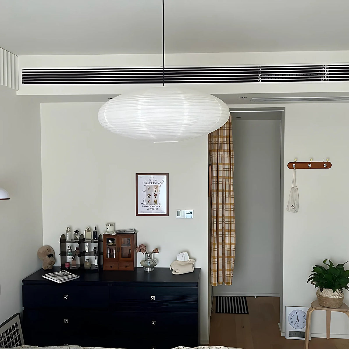 Japanese Oval Rice Paper Pendant Light