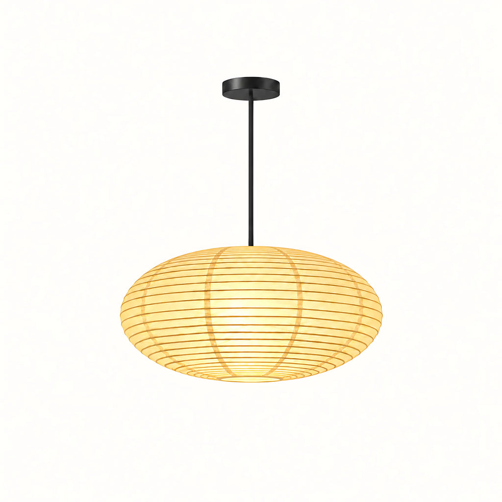 Japanese Oval Rice Paper Pendant Light