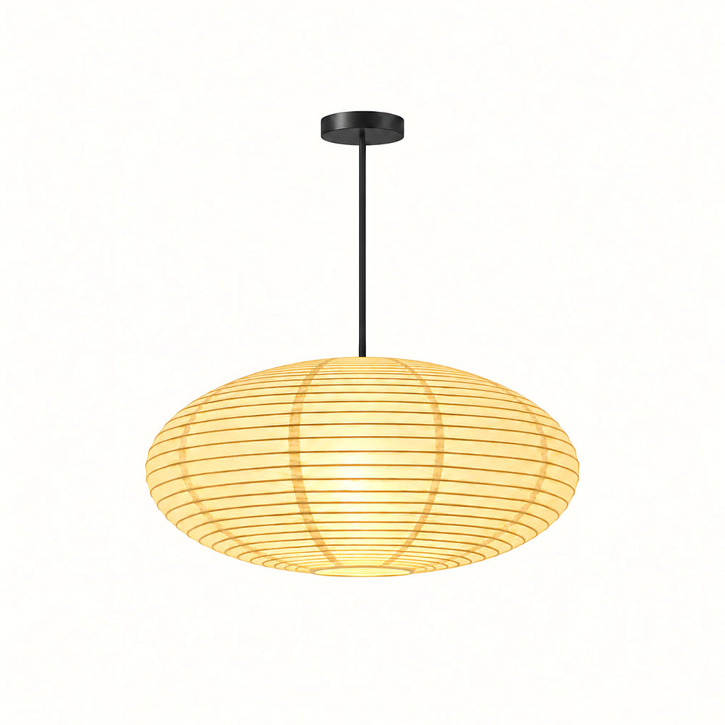 Japanese Oval Rice Paper Pendant Light