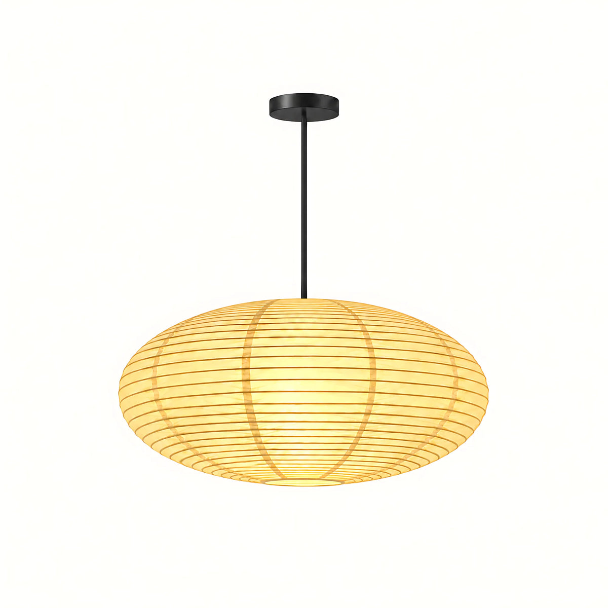 Japanese Oval Rice Paper Pendant Light