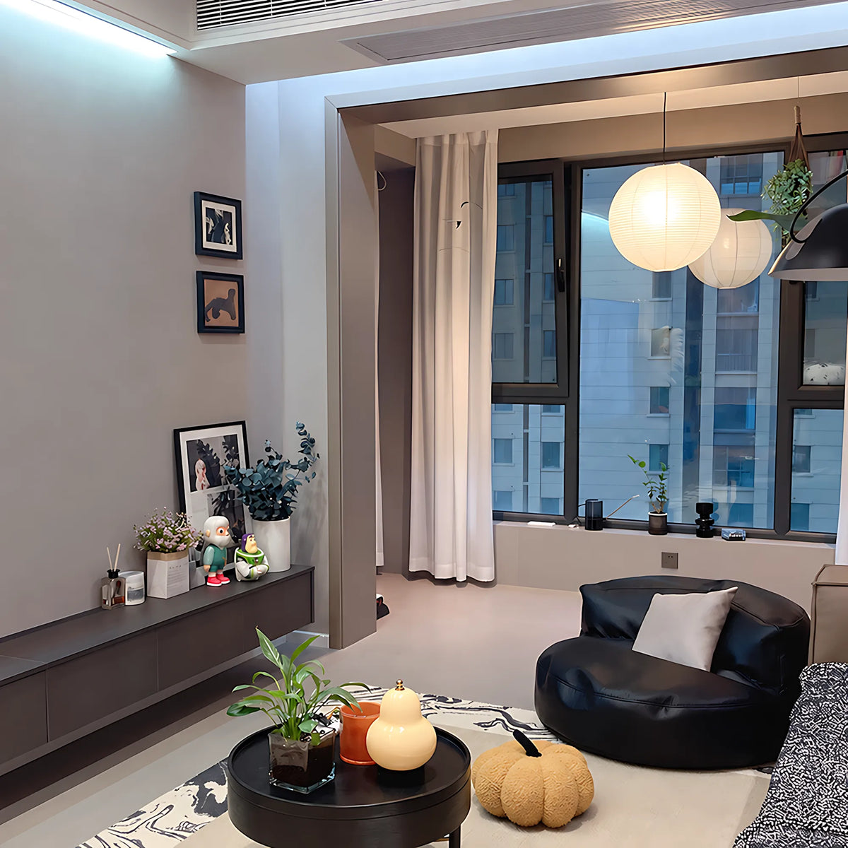 Japanese Round Rice Paper Pendant Light