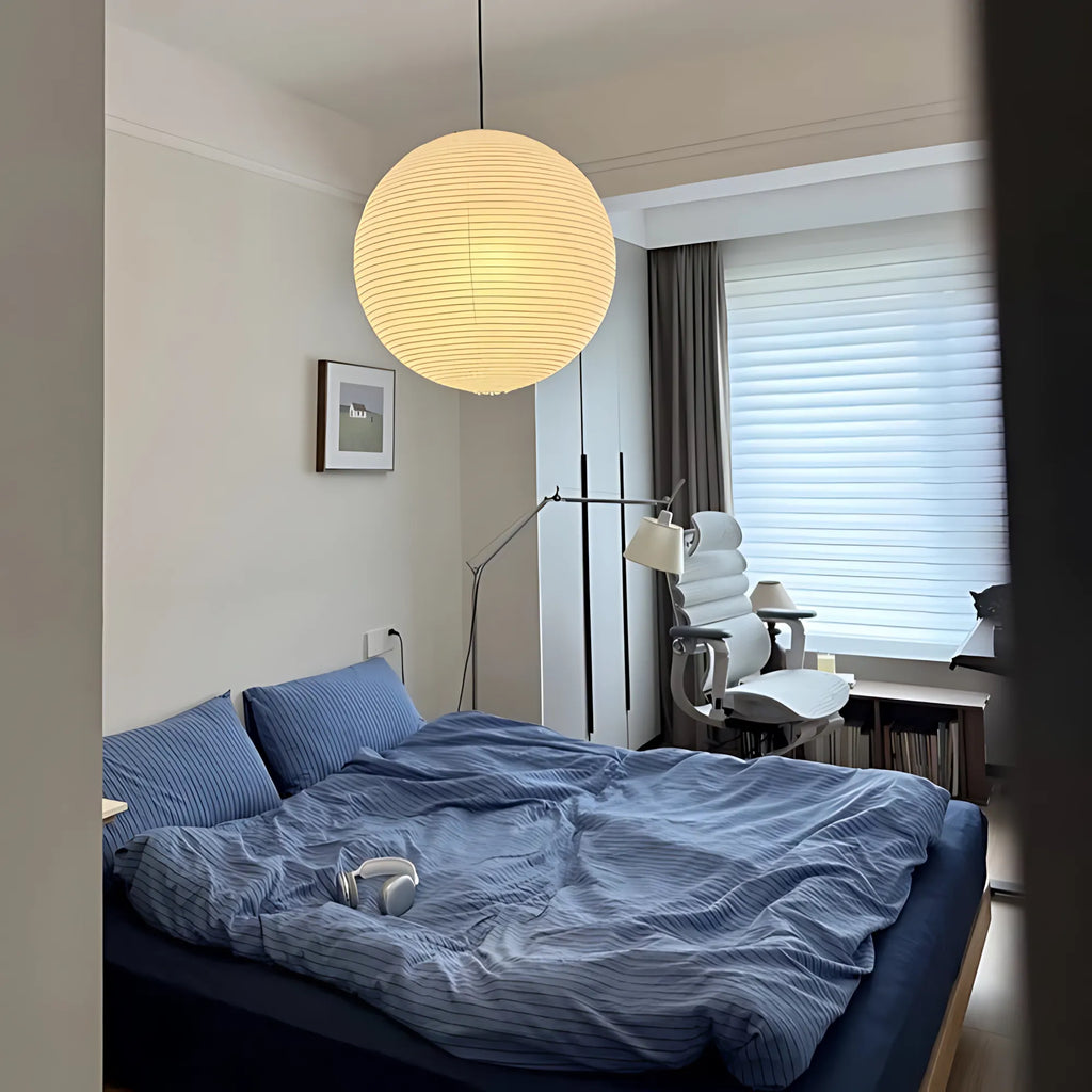 Japanese Round Rice Paper Pendant Light