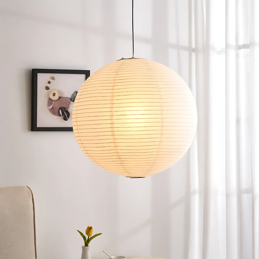 Japanese Round Rice Paper Pendant Light