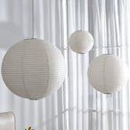 Japanese Round Rice Paper Pendant Light