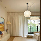 Japanese Swag Oval Rice Paper Pendant Light