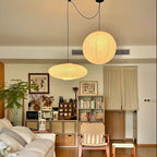 Japanese Swag Oval Rice Paper Pendant Light