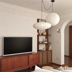 Japanese Swag Oval Rice Paper Pendant Light