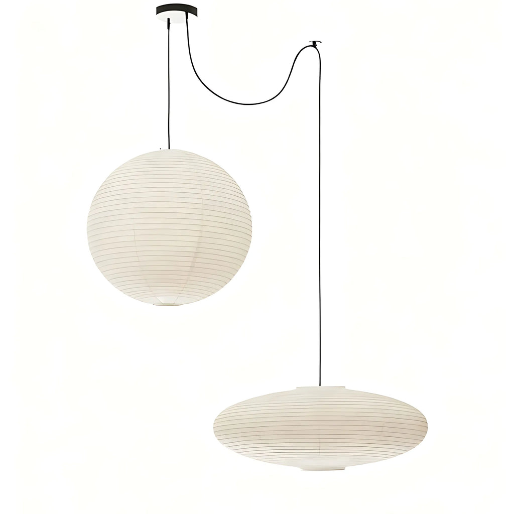 Japanese Swag Oval Rice Paper Pendant Light