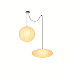 Japanese Swag Oval Rice Paper Pendant Light