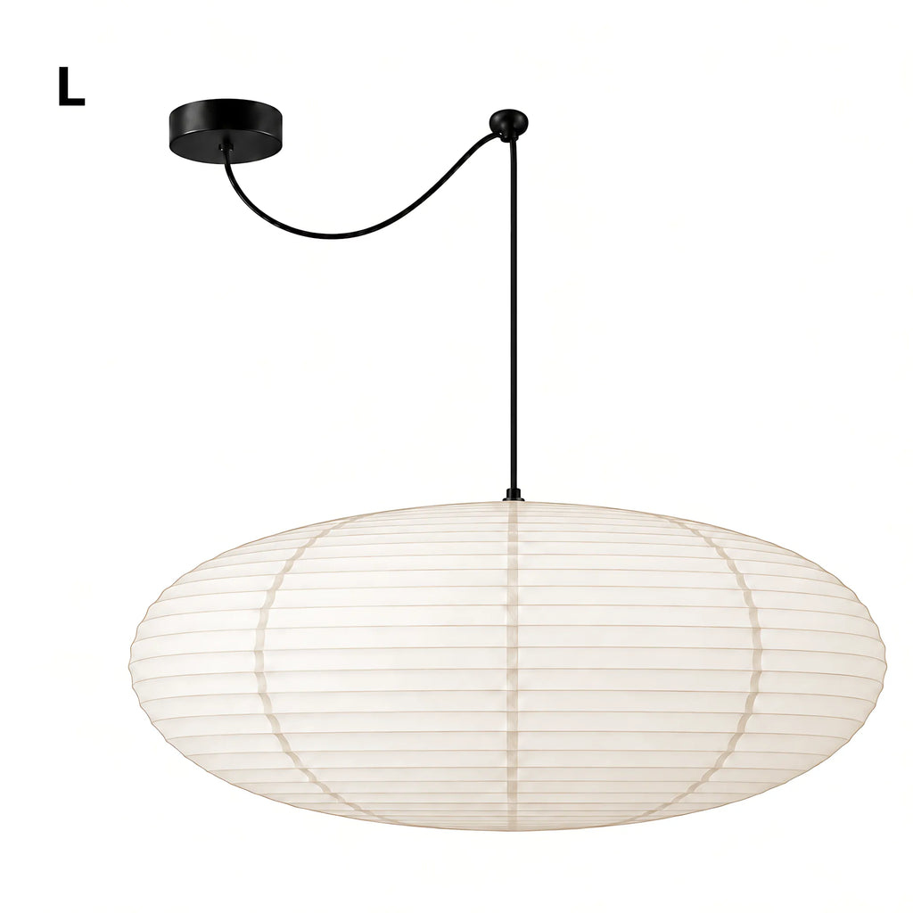 Japanese Swag Oval Rice Paper Pendant Light