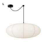 Japanese Swag Oval Rice Paper Pendant Light