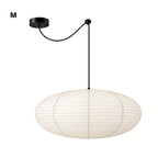 Japanese Swag Oval Rice Paper Pendant Light