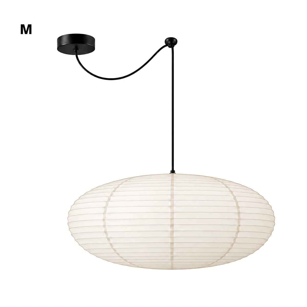 Japanese Swag Oval Rice Paper Pendant Light