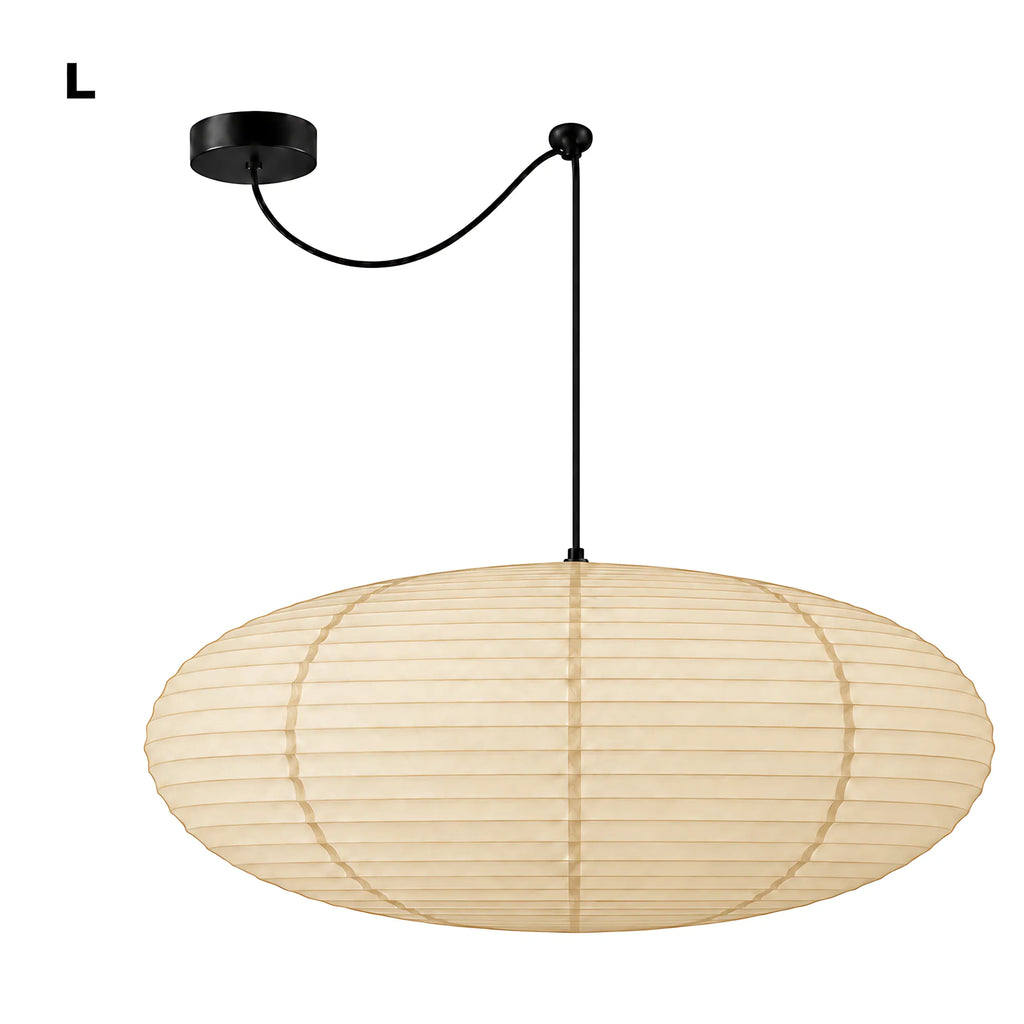 Japanese Swag Oval Rice Paper Pendant Light