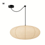Japanese Swag Oval Rice Paper Pendant Light