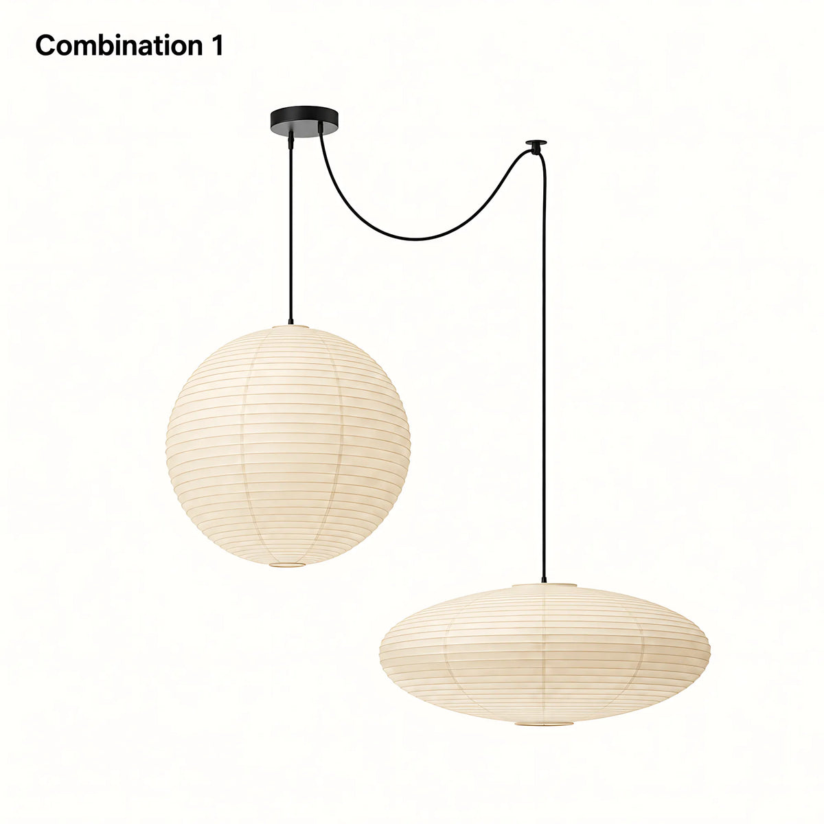 Japanese Swag Oval Rice Paper Pendant Light