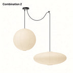 Japanese Swag Oval Rice Paper Pendant Light