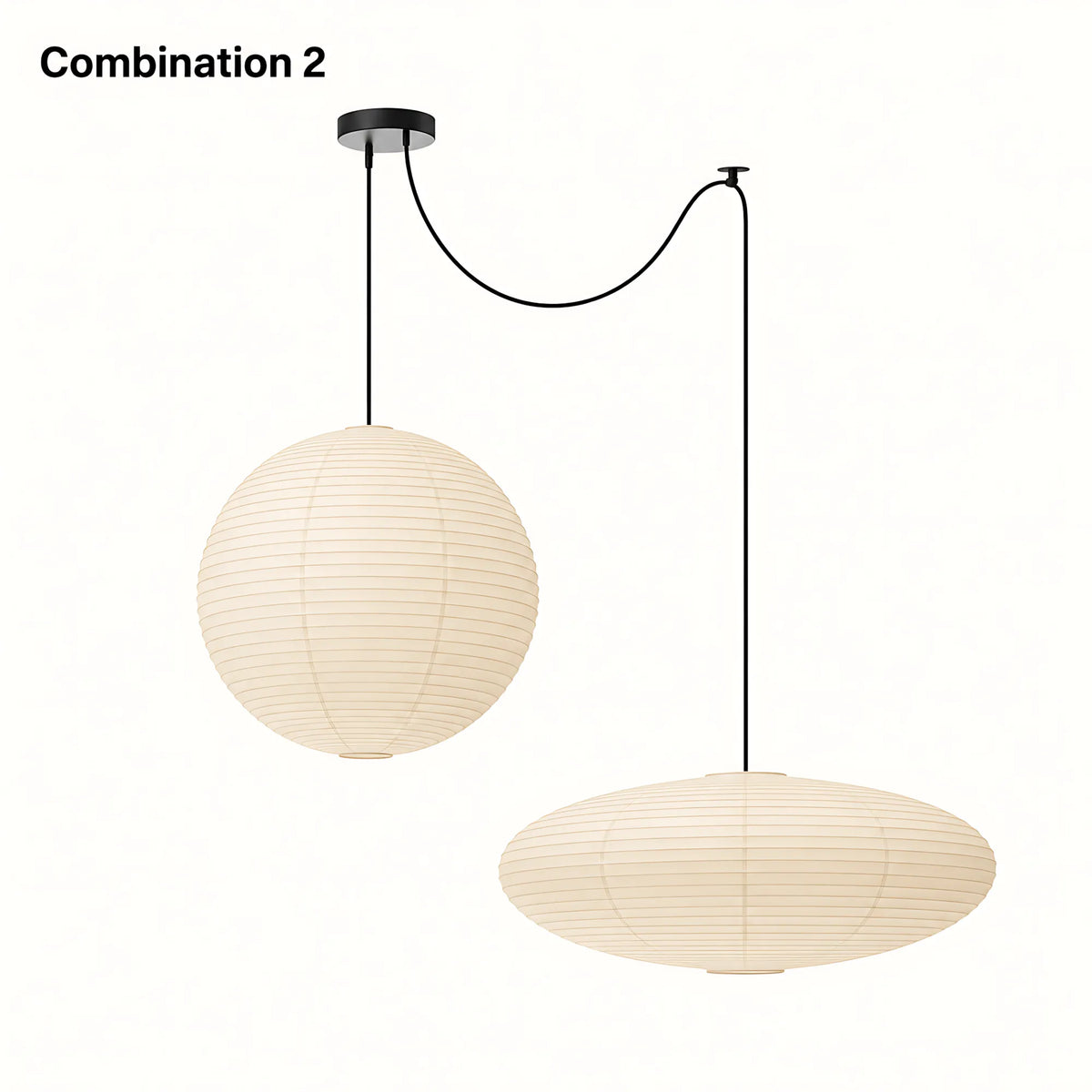 Japanese Swag Oval Rice Paper Pendant Light