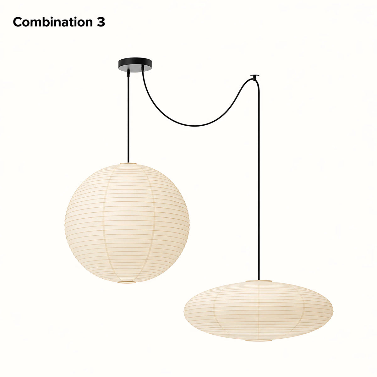 Japanese Swag Oval Rice Paper Pendant Light