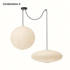Japanese Swag Oval Rice Paper Pendant Light