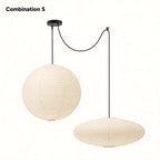 Japanese Swag Oval Rice Paper Pendant Light