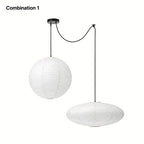 Japanese Swag Oval Rice Paper Pendant Light