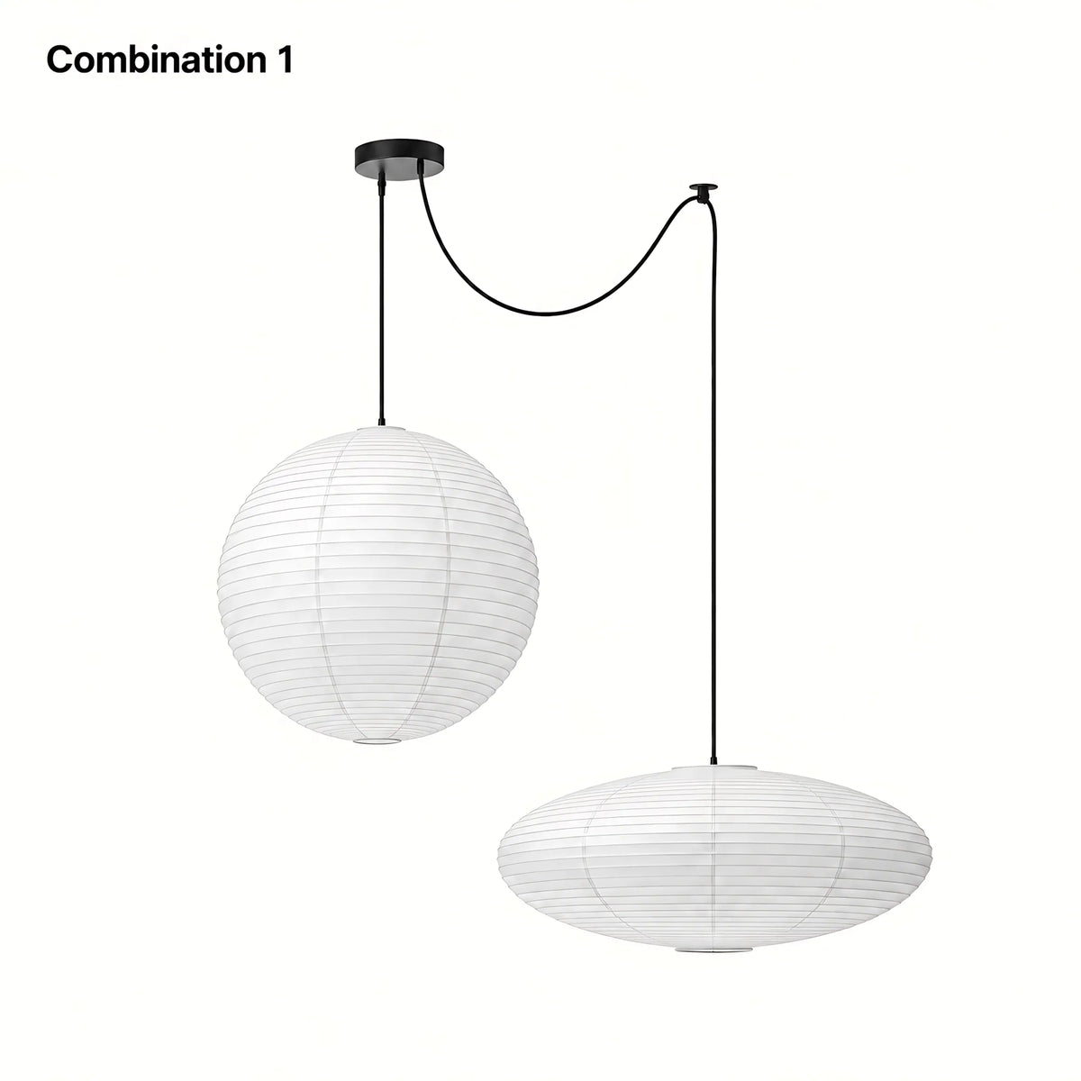 Japanese Swag Oval Rice Paper Pendant Light