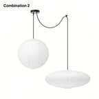 Japanese Swag Oval Rice Paper Pendant Light