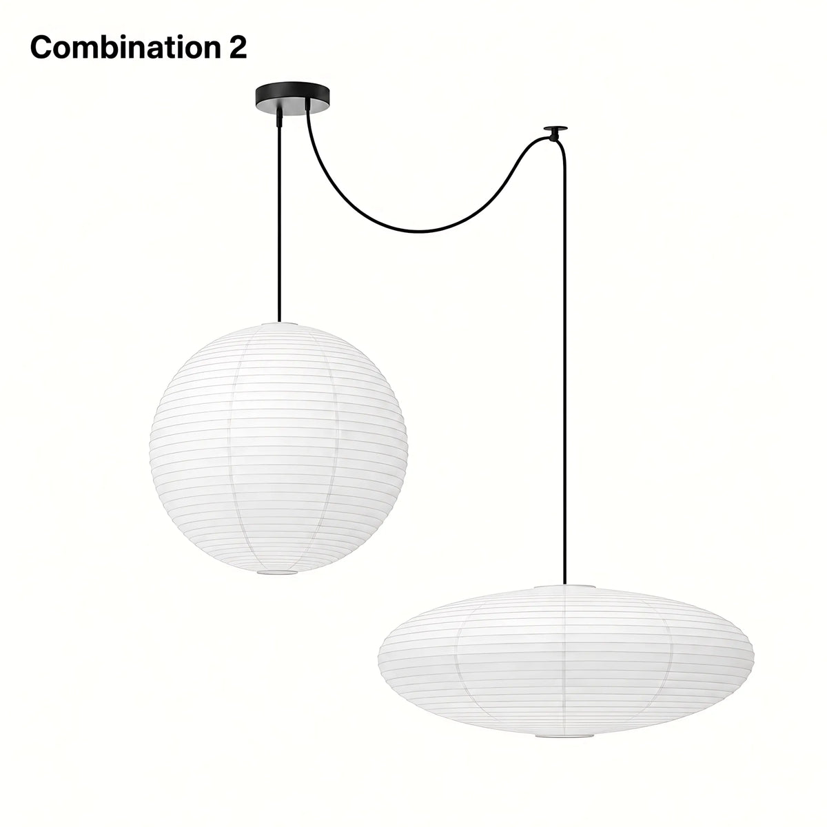 Japanese Swag Oval Rice Paper Pendant Light