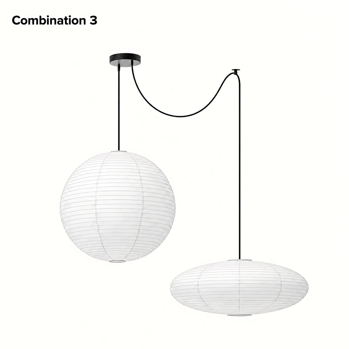 Japanese Swag Oval Rice Paper Pendant Light