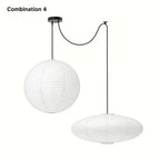 Japanese Swag Oval Rice Paper Pendant Light