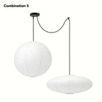 Japanese Swag Oval Rice Paper Pendant Light