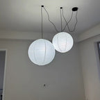 Japanese Swag Round Rice Paper Pendant Light