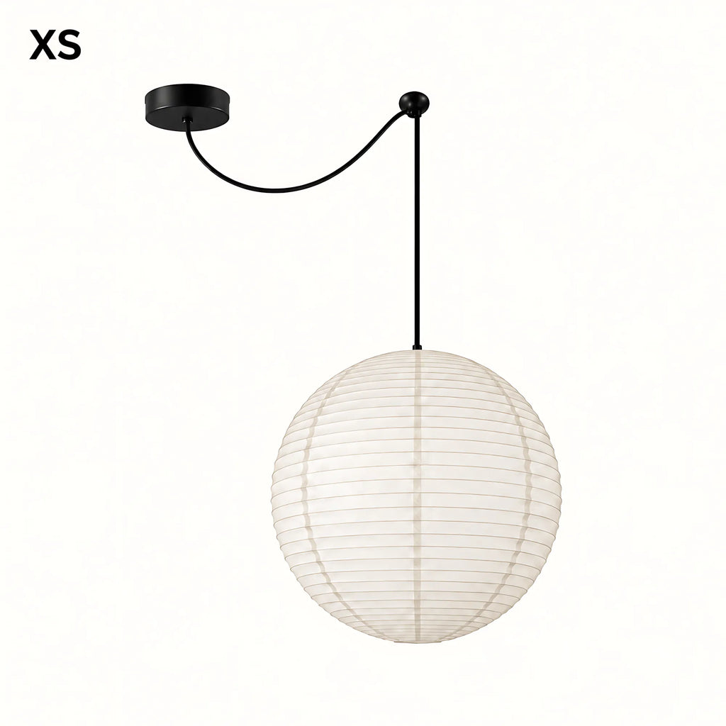 Japanese Swag Round Rice Paper Pendant Light