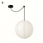 Japanese Swag Round Rice Paper Pendant Light
