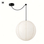 Japanese Swag Round Rice Paper Pendant Light