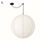 Japanese Swag Round Rice Paper Pendant Light