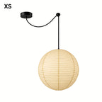 Japanese Swag Round Rice Paper Pendant Light