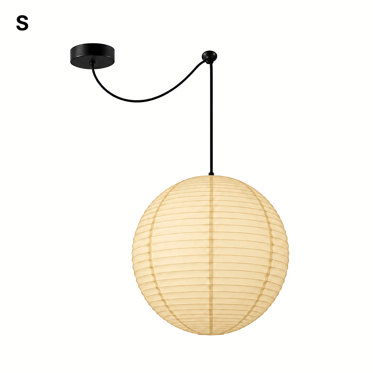 Japanese Swag Round Rice Paper Pendant Light