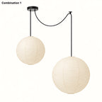 Japanese Swag Round Rice Paper Pendant Light