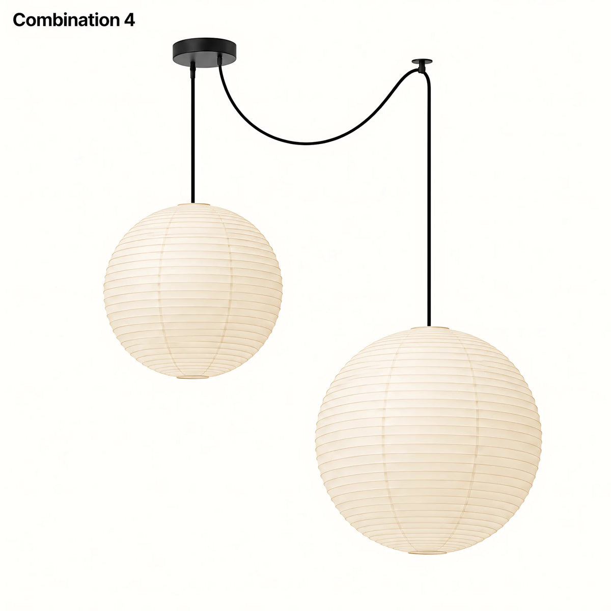 Japanese Swag Round Rice Paper Pendant Light