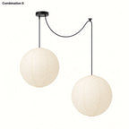 Japanese Swag Round Rice Paper Pendant Light