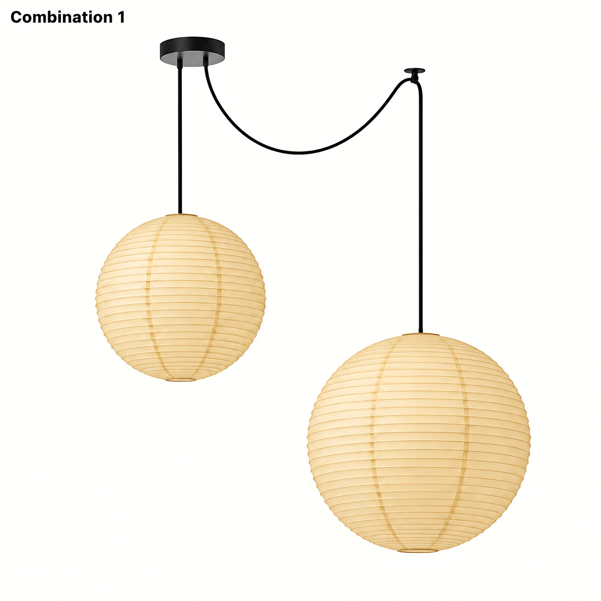 Japanese Swag Round Rice Paper Pendant Light